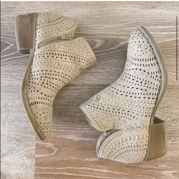 Not Rated Shoes - ❌SOLD❌ Not Rated Gold Embossed Laser Cut Autumn Booties